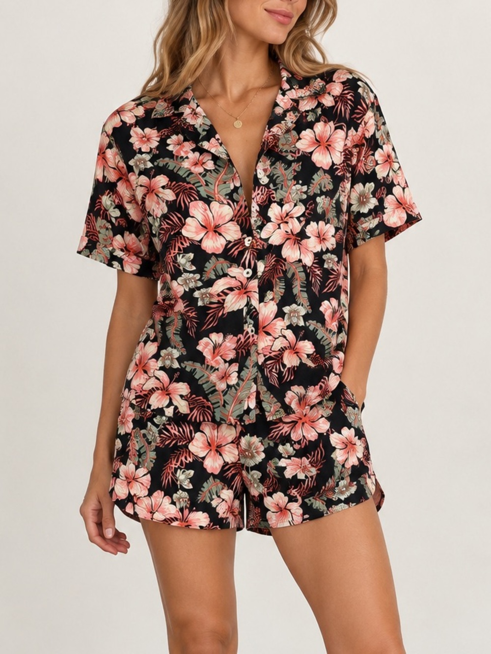 Aritzia Wilfred Free Tropical Floral 2-Piece Shirt & Shorts Set XXS/XS